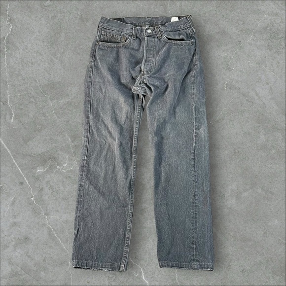 Vintage Levi’s 501 0658 Jeans Mens 28x28 Black 80s Made In USA Button Fly Repair